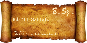 Béli Szilvia névjegykártya