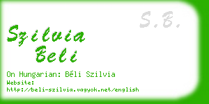 szilvia beli business card